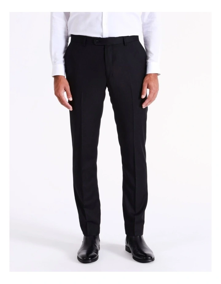 Slim Fine Stripe Trouser in Black