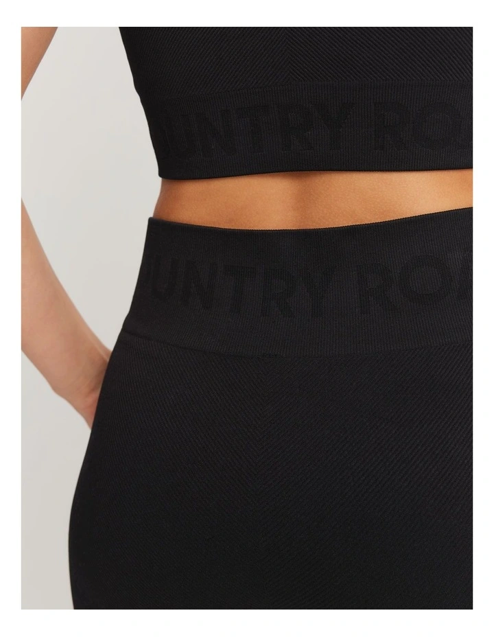 Teen Recycled Nylon Blend Tech Logo Bike Short in Black