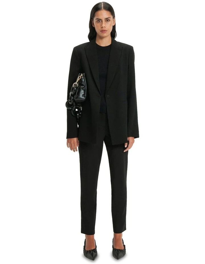 Double Weave Skinny Pant in Black