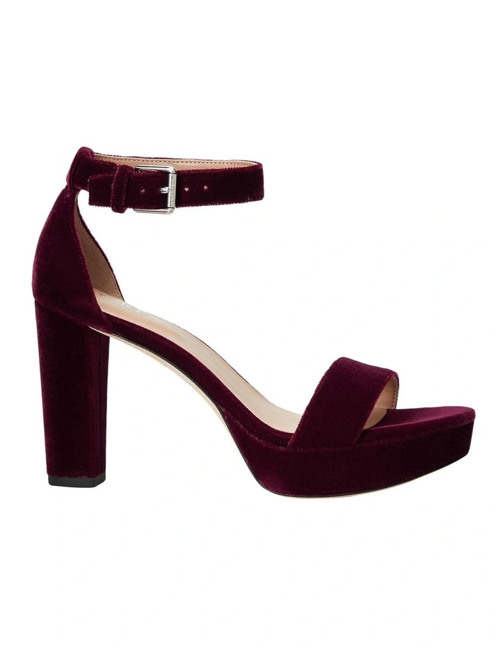 Sylvia Garnet Velvet Sandal in Garnett