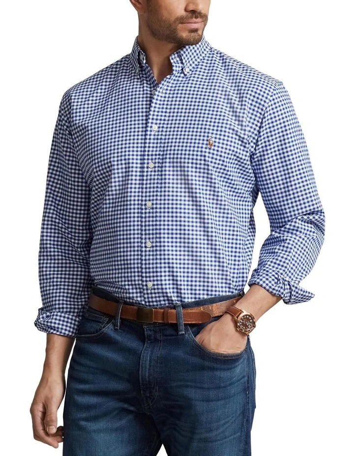 Big & Tall Gingham Oxford Shirt in Blue
