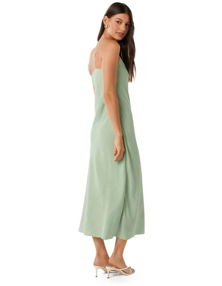 Valentina Strappy Slip Midi Dress in Green