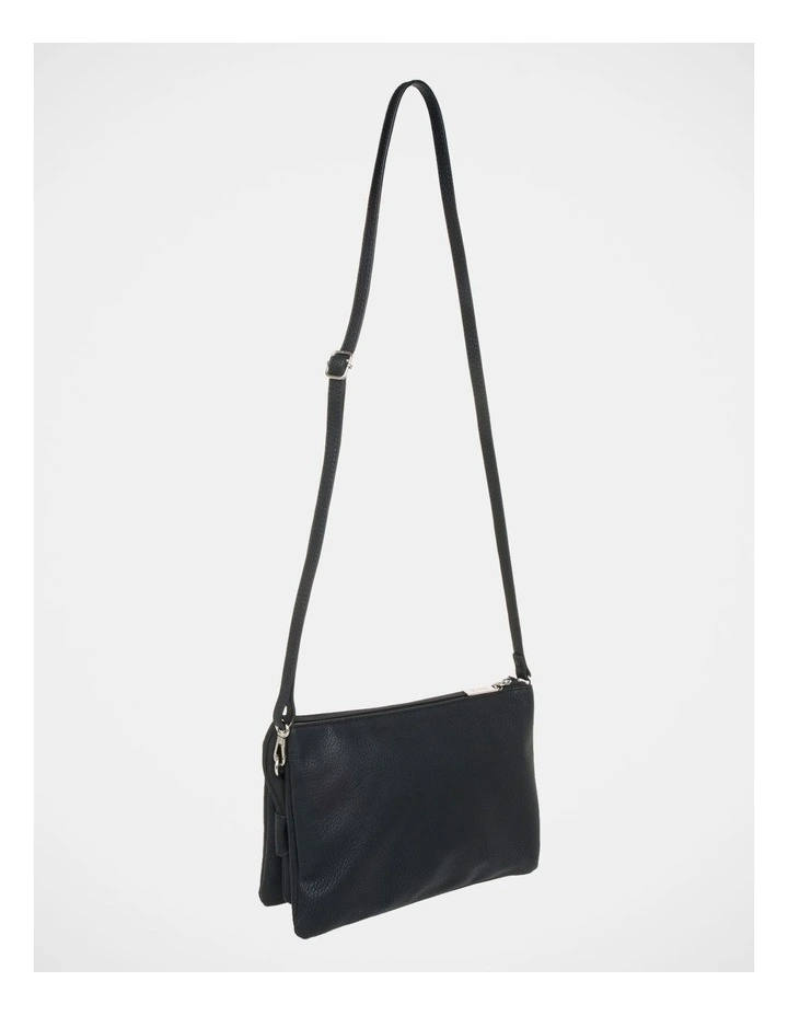 Black Multi Gusset Crossbody Bag
