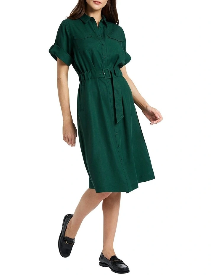 Coleen Utility Dress in Teal Green