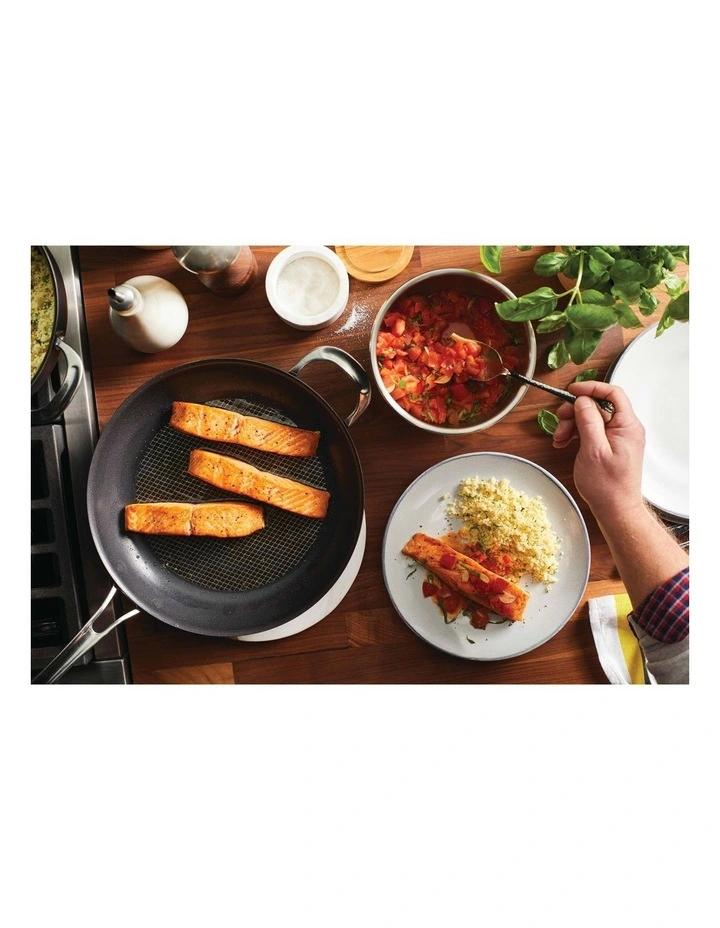 X Hybrid Nonstick Induction Skillet with Helper Handle 30cm in Black
