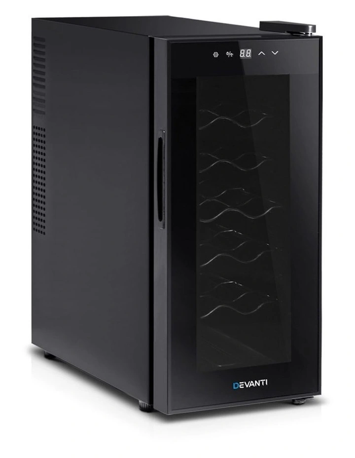 Wine Cooler 12 Bottle Thermoelectric Chiller Storage Fridge Cellar Black