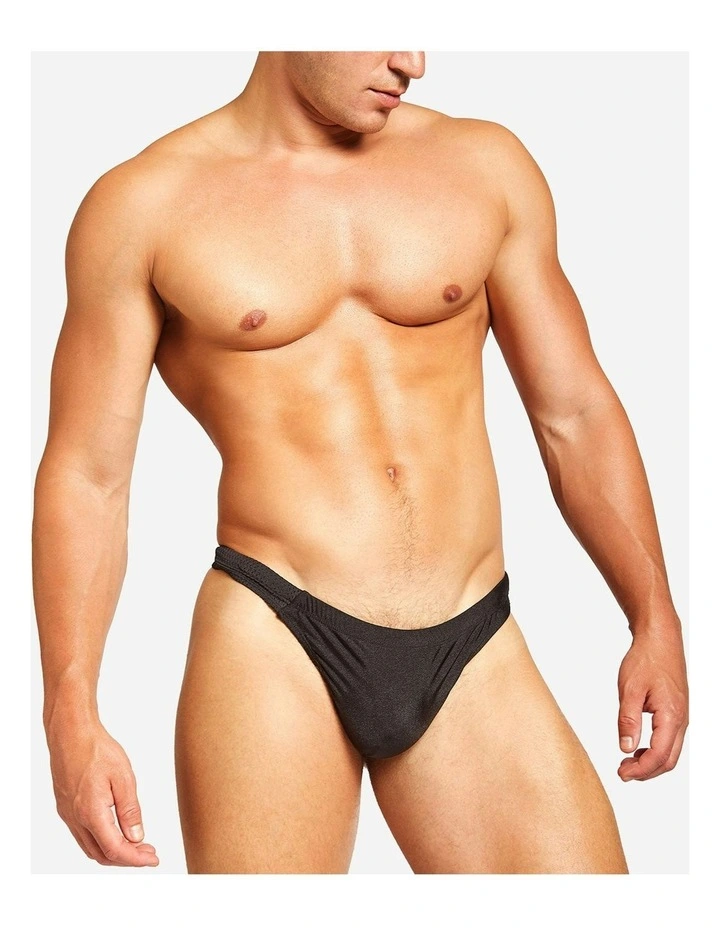 Bass Mesh Swim Thong in Black