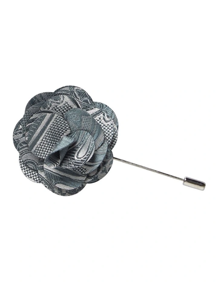 Ornate Floral Lapel Pin in Sage