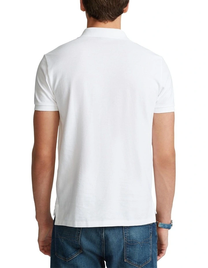 Custom Slim Fit Mesh Polo Shirt in White