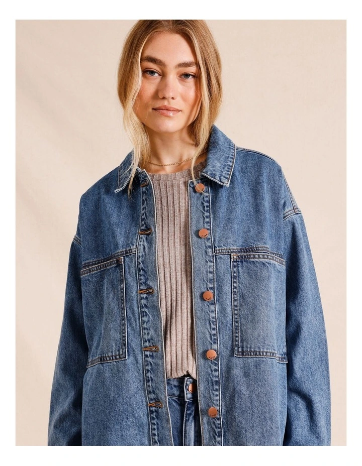 Oversized Denim Shacket in Denim