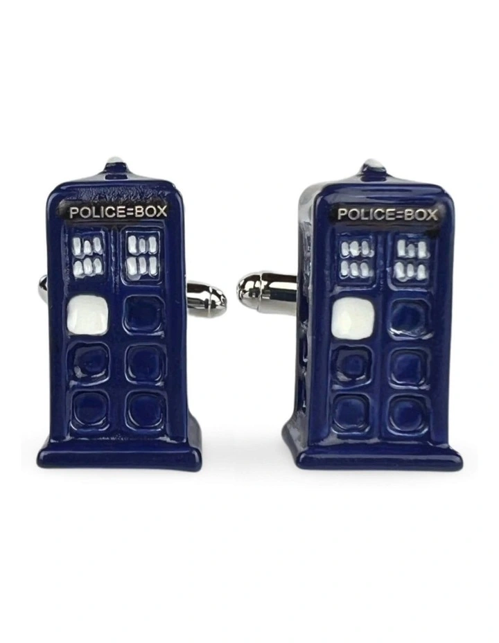 Tardis Cufflinks in Multi