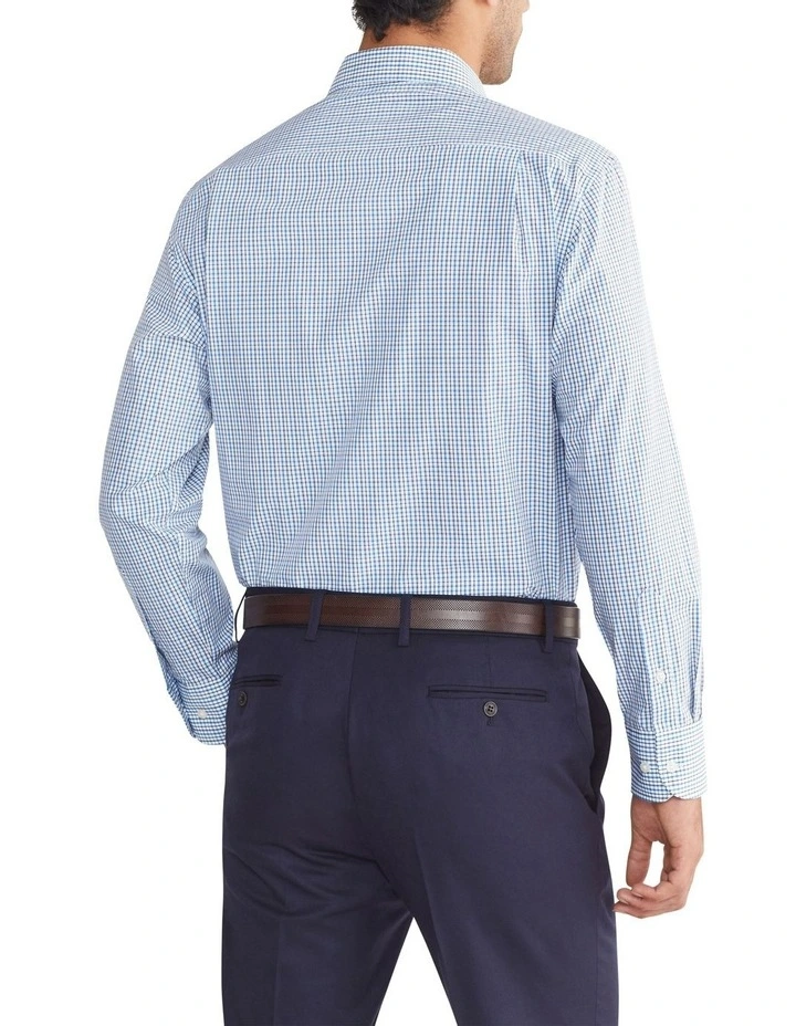 Classic Mid Check Long Sleeves Shirt in Blue