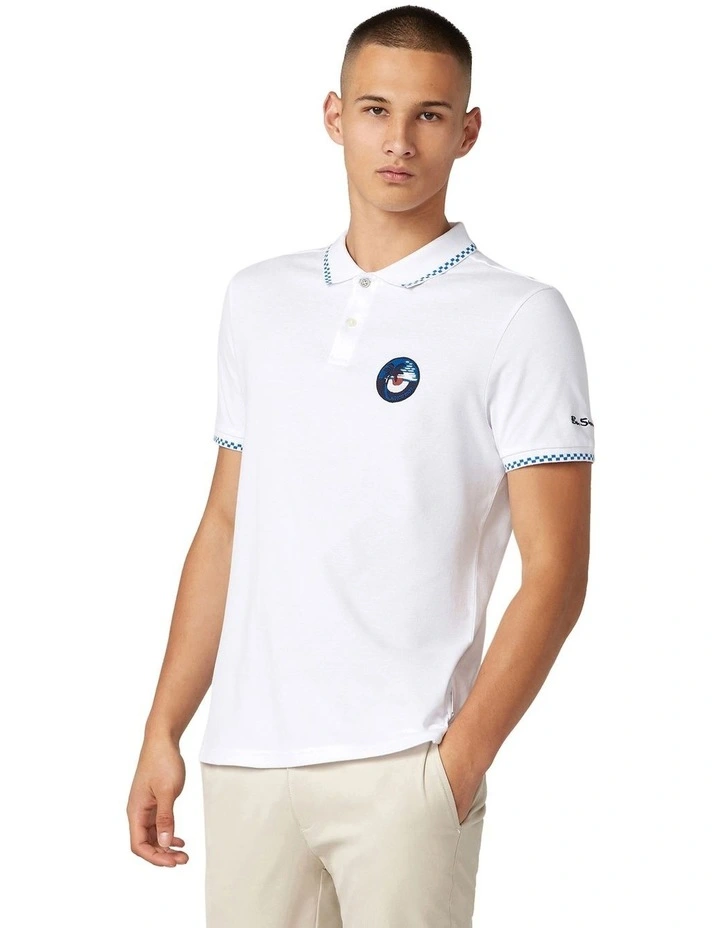 Palm Tree Polo in White