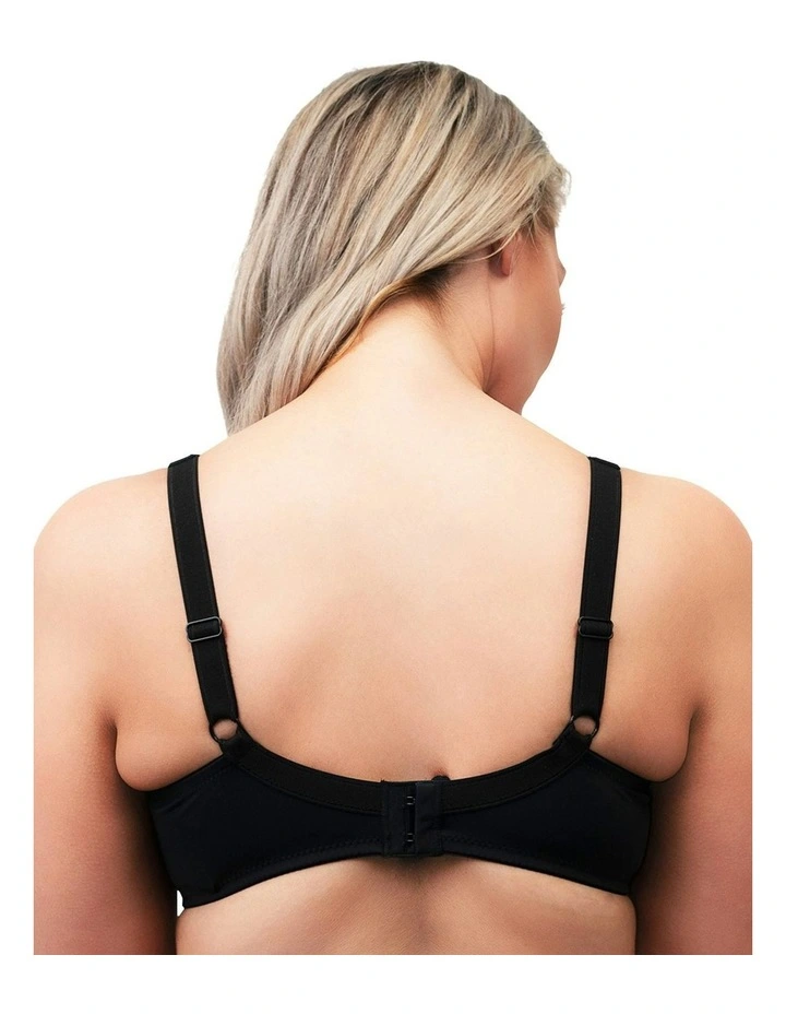 Soft & Comfy Wide Strap Underwire Bra in Black