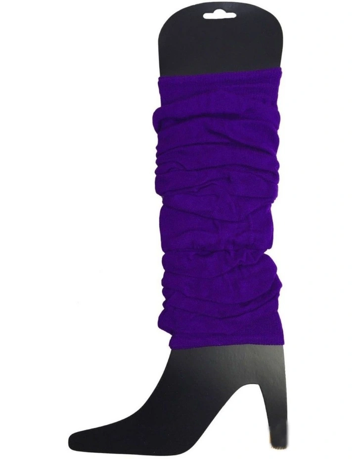 Knitted Leg Warmers 6 Pack in Purple