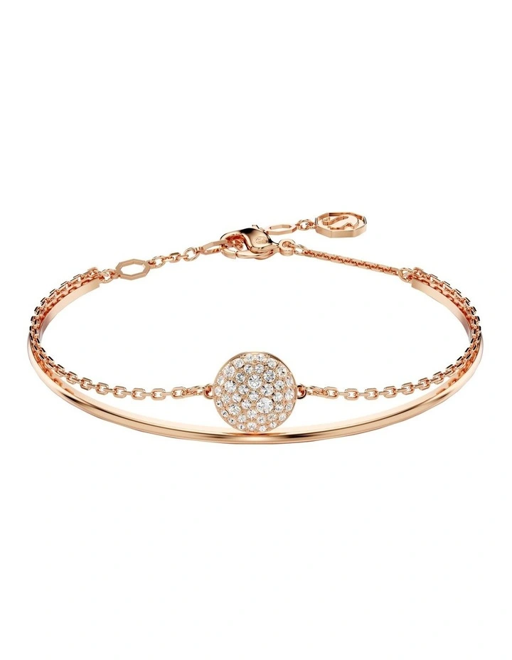 Meteora Rose Gold Tone Plated Bangle in White