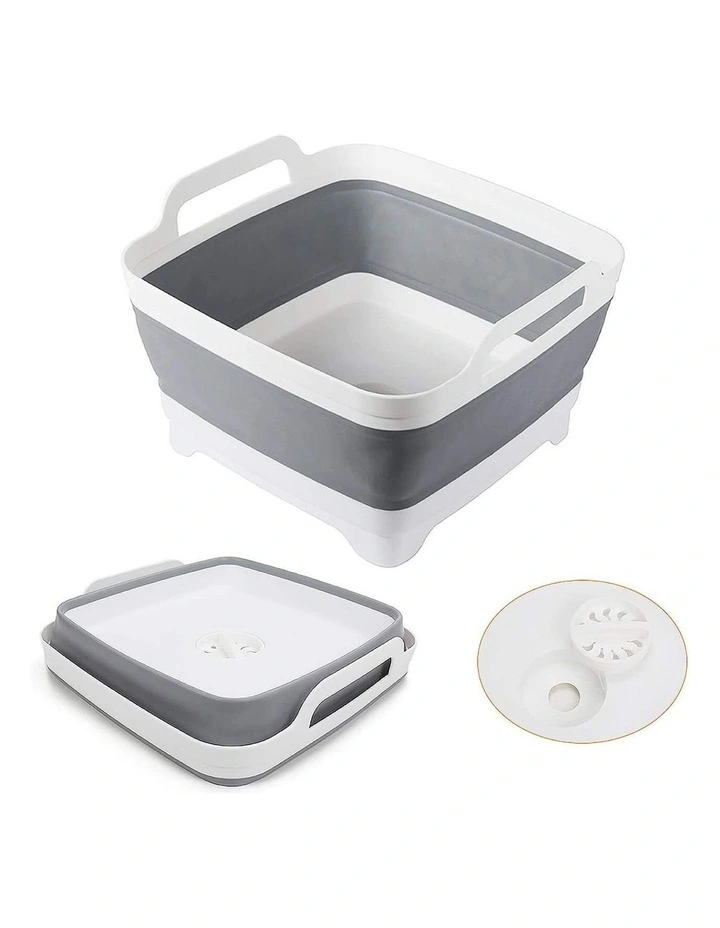 Collapsible Strainer Travel Basket 2 Pack in Grey/White