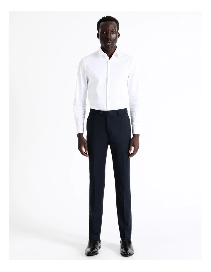 Tailored Birdseye Suit Pant in Navy
