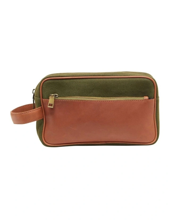 Billingham Washbag in Olive/Tan Leather