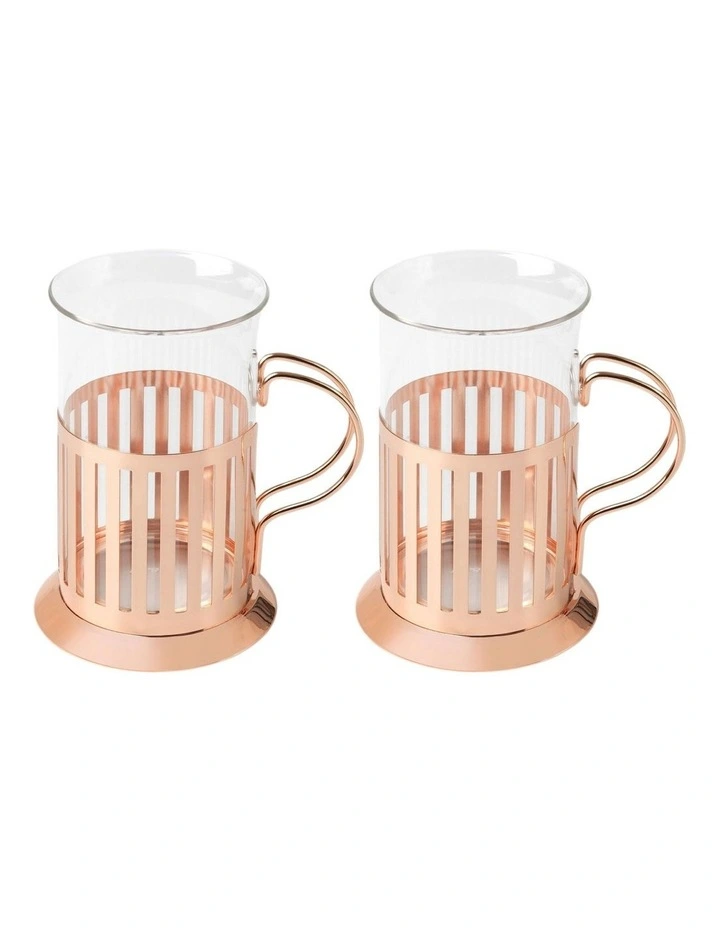 Gift Boxed Blend Colombia Glass With Frame 250ml Set of 2 in Rose Gold