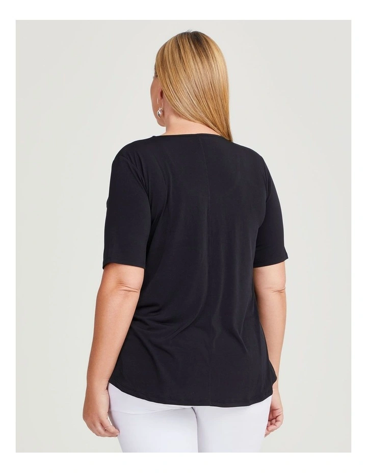 Pintuck Detail Top in Black