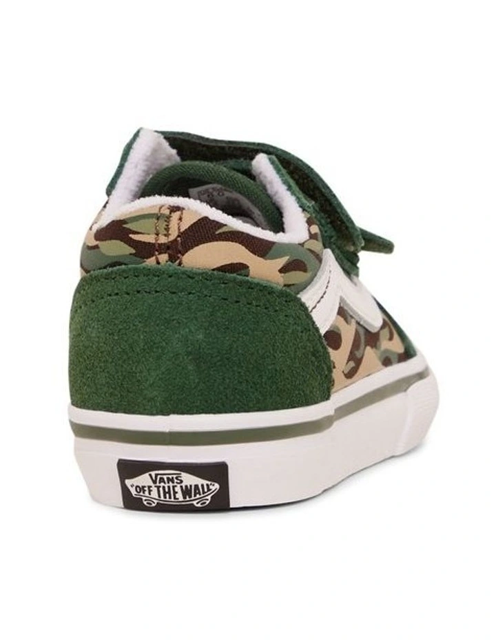 Old Skool V Flame Camo Infant Sneakers in Green