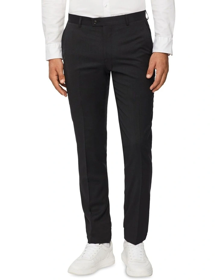 Super Slim Twill Suit Trouser in Charcoal