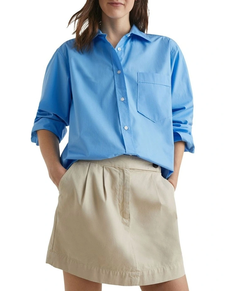 1985 Collection Oversized Poplin Shirt in Blue