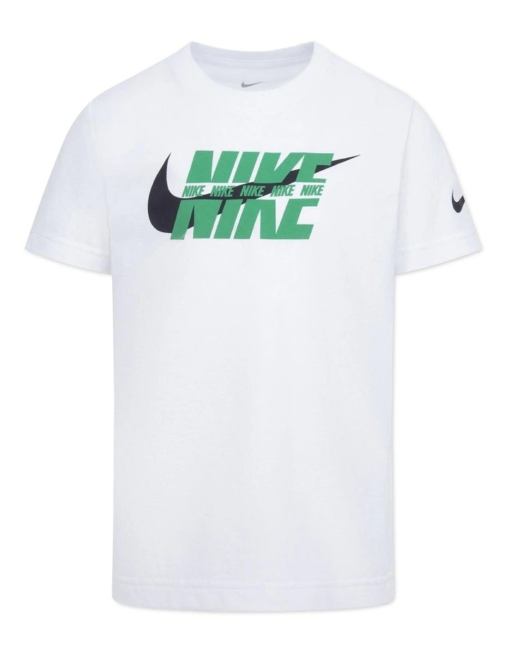 Split Block Tee in White