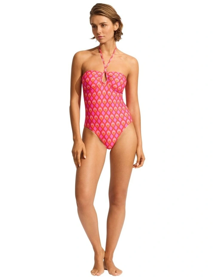 Birds Of Paradise Diamond Wire One Piece in Chilli Red