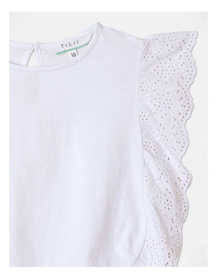 Top with Broderie Trim in White