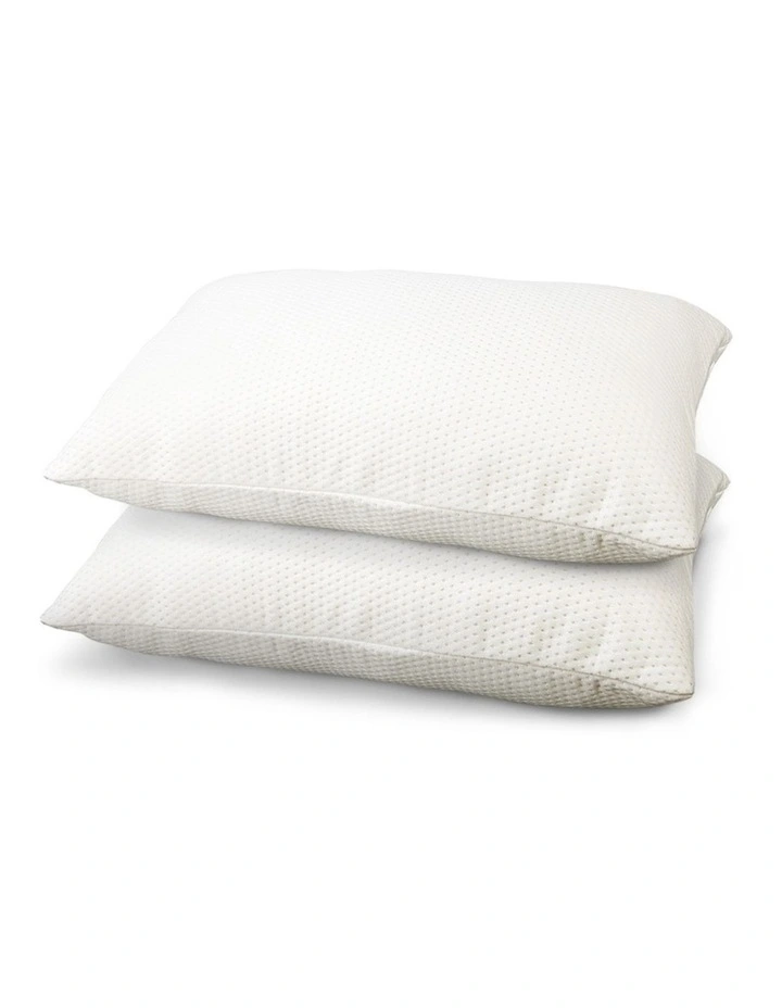 Memory Foam Pillow Thick Twin Pack 13cm in White