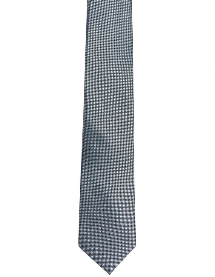 Textured Solid Tie in Steel Blue