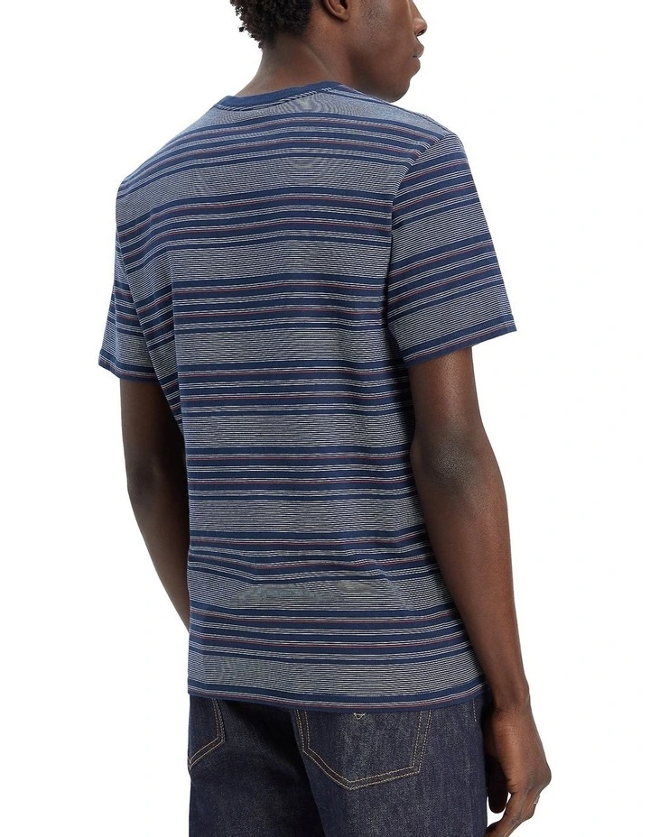 Original Housemark T-shirt in Callum Stripe Dress Blues