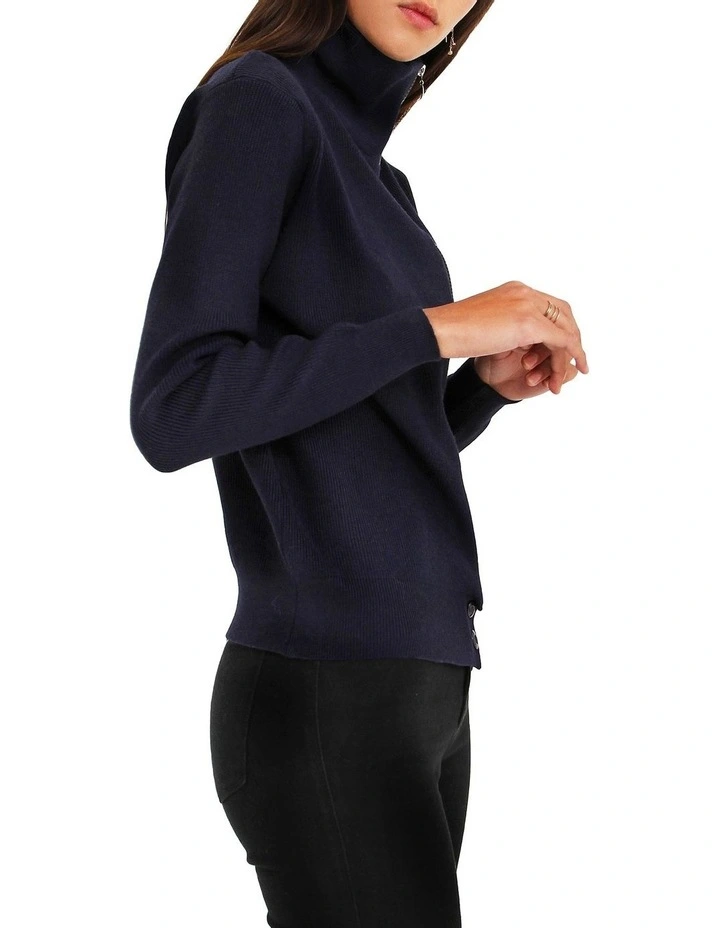 Brother's Zip Front Jumper in Navy
