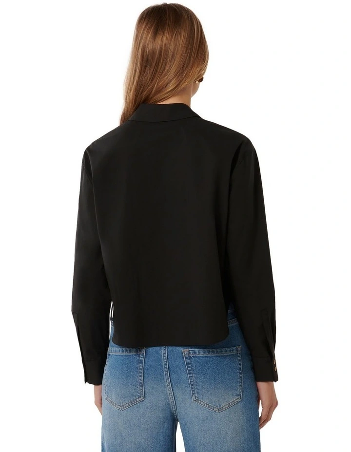 Chloe Cropped Shirt in Black