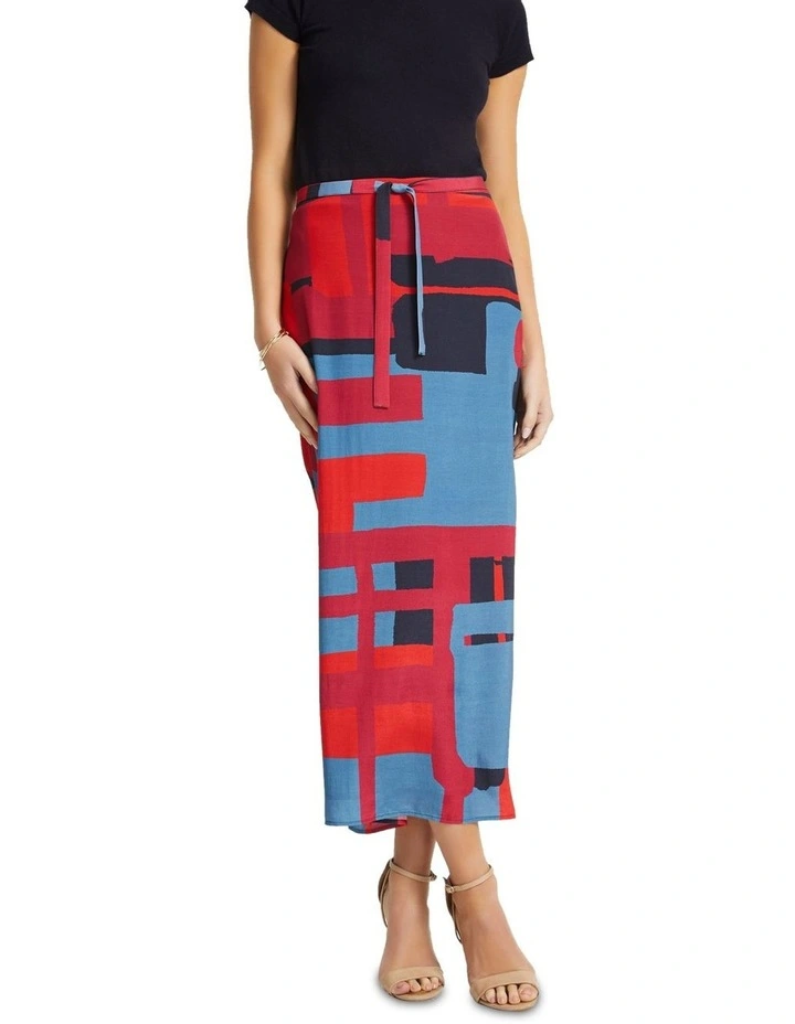 Andrea Printed Skirt in Blue Multi