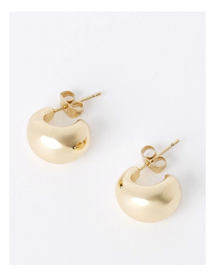 Rounded Hoop Earring in Gold