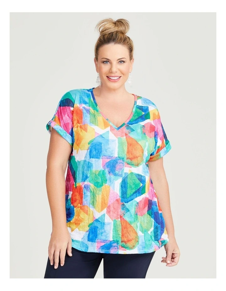 Crushed Watercolour Art Top in Print