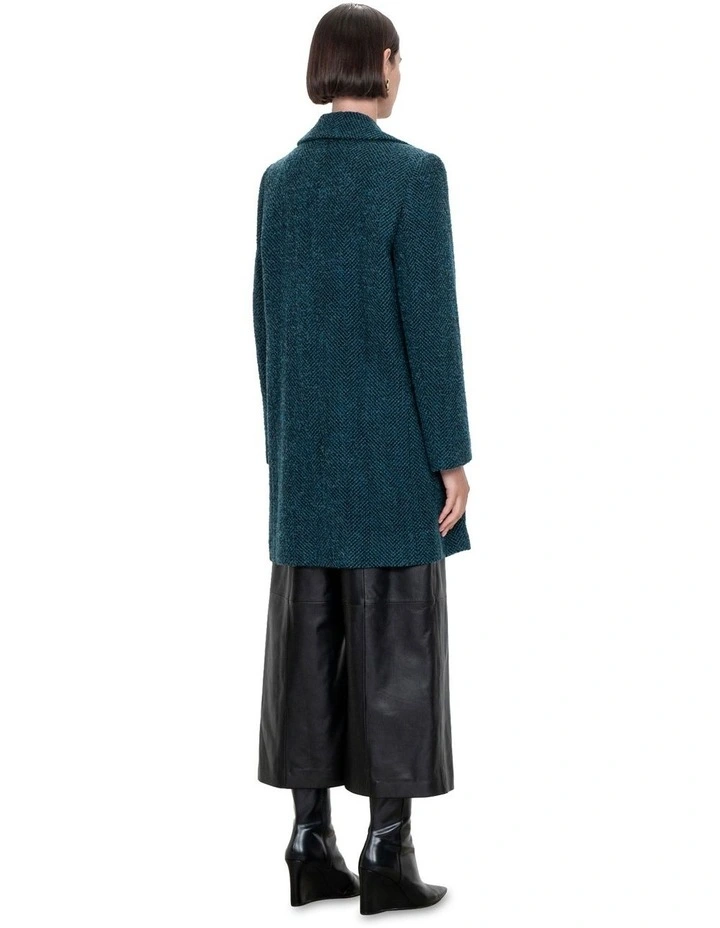Pop Boucle Coat in Blue