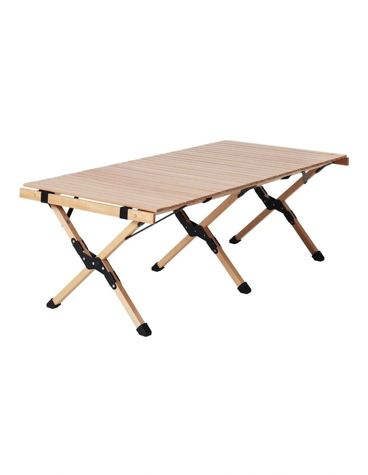 Outdoor Folding Camping Table 120cm in Brown