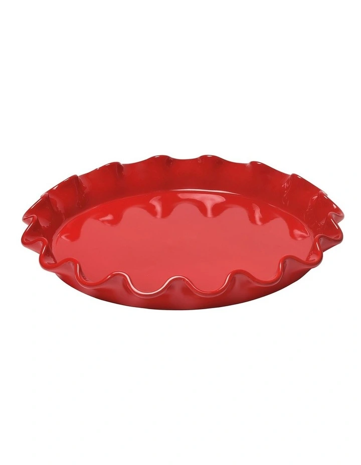 Ruffled Tart Dish 1L in Burgundy