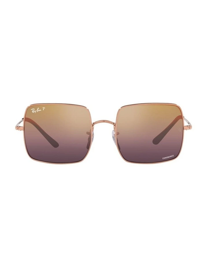 SQUARE Polarised Sunglasses In Rose Gold