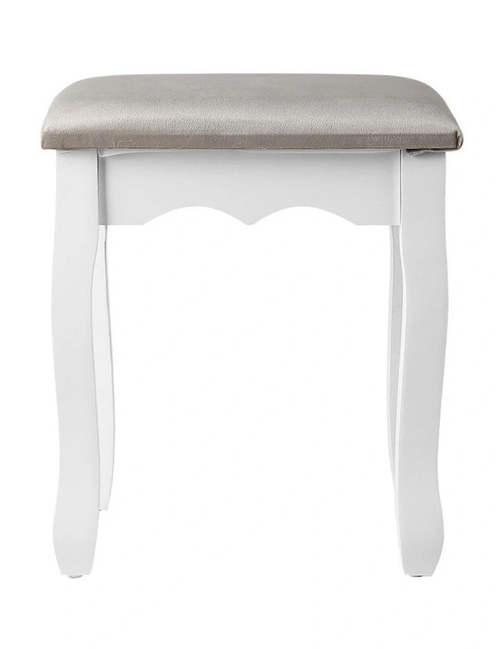 Fabric Dressing Stool Makeup Chair Grey