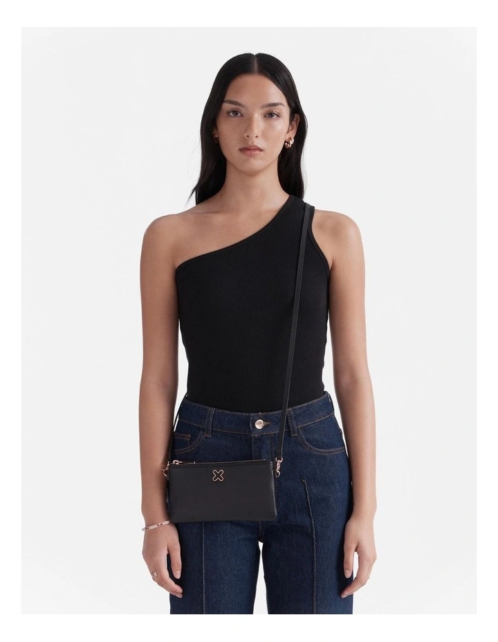 Hendrix Pouch Crossbody Bag in Black Rose Gold