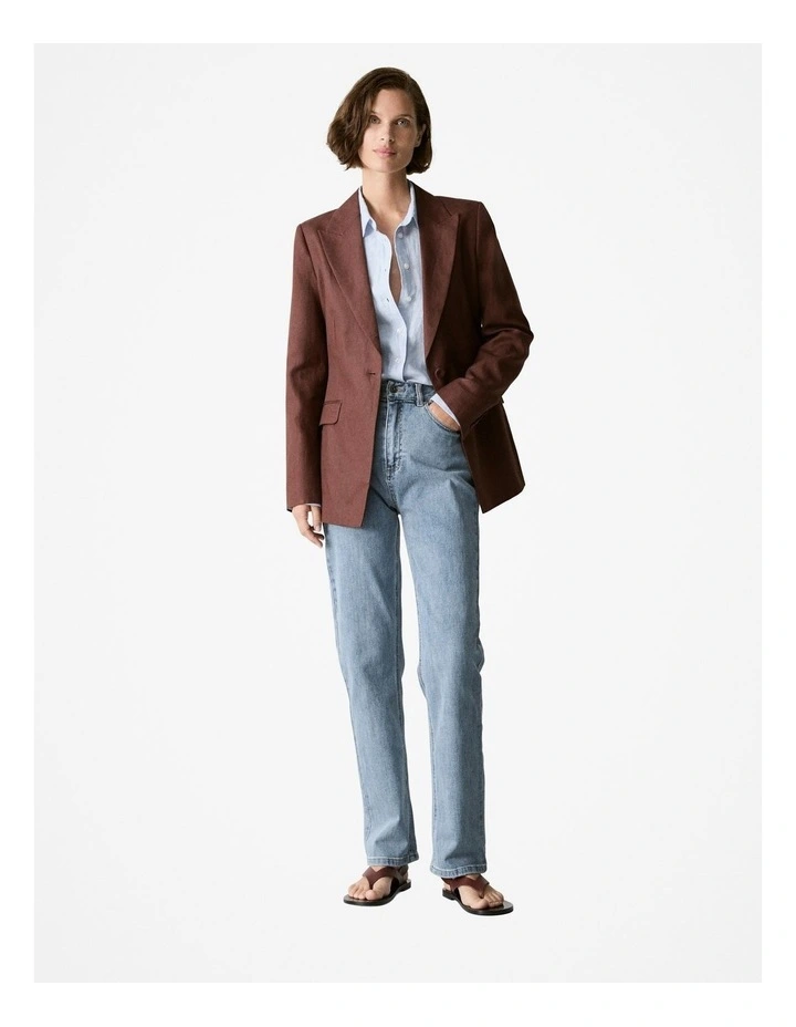 Yarn Dyed Linen Classic Shirt in Mid Blue