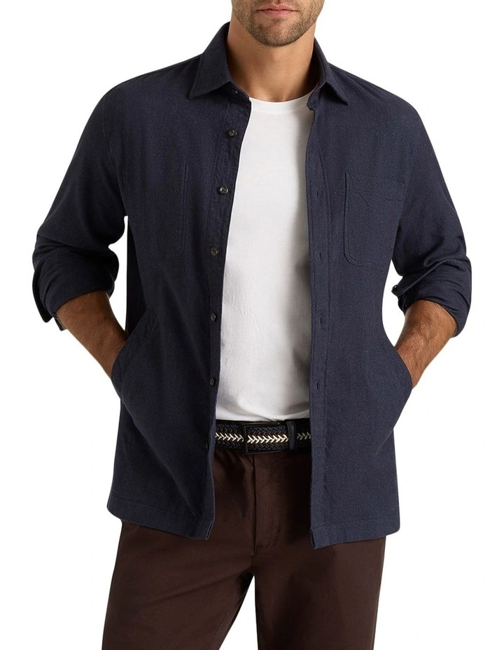 Blaney Overshirt in Denim Melange