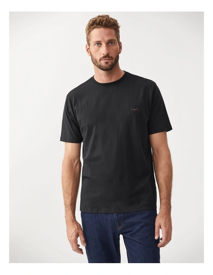 Parson T-shirt in Black/Chestnut