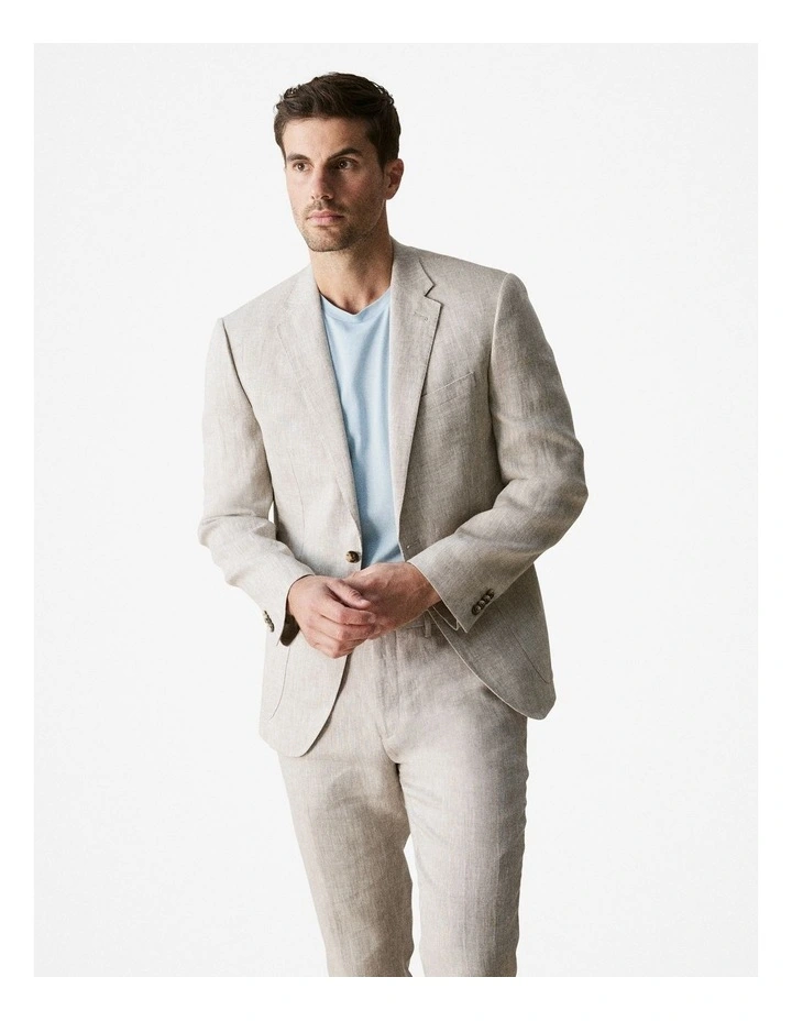 Regular Fit Irish Linen Blazer in Sahara