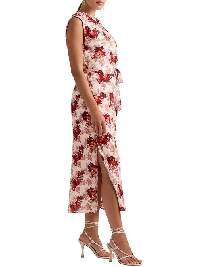 Brigita Sleeveless Silk Dress in Marbles Multi